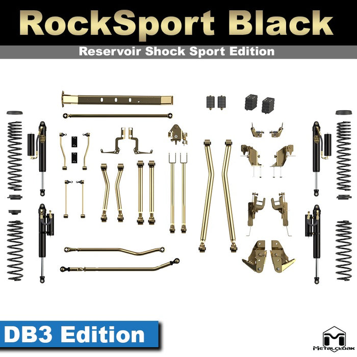 Jeep JL Wrangler 5.5" 4-Link, Bolt-On Long Arm Suspension & Lift Kit, 4-Door - Rear Control Arm Selection: Rear Bolt-On Full Long Arms