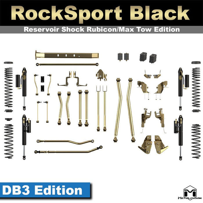 Jeep JL Wrangler 5.5" 4-Link, Bolt-On Long Arm Suspension & Lift Kit, 4-Door - Rear Control Arm Selection: Rear Bolt-On Full Long Arms