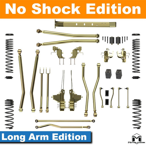 Jeep JL Wrangler 3.5" 4-Link, Bolt-On Long Arm Suspension & Lift Kit, 4-Door - Rear Control Arm Selection: Rear Bolt On Long Arms