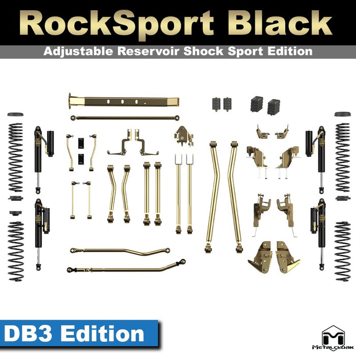 Jeep JL Wrangler 5.5" 4-Link, Bolt-On Long Arm Suspension & Lift Kit, 4-Door - Rear Control Arm Selection: Rear Bolt-On Full Long Arms