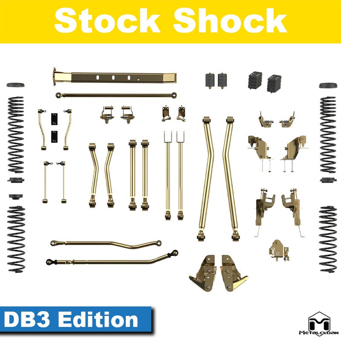 Jeep JL Wrangler 4.5" 4-Link, Bolt-On Long Arm Suspension & Lift Kit, 4-Door - Rear Control Arm Selection: Rear Bolt-On Full Long Arms