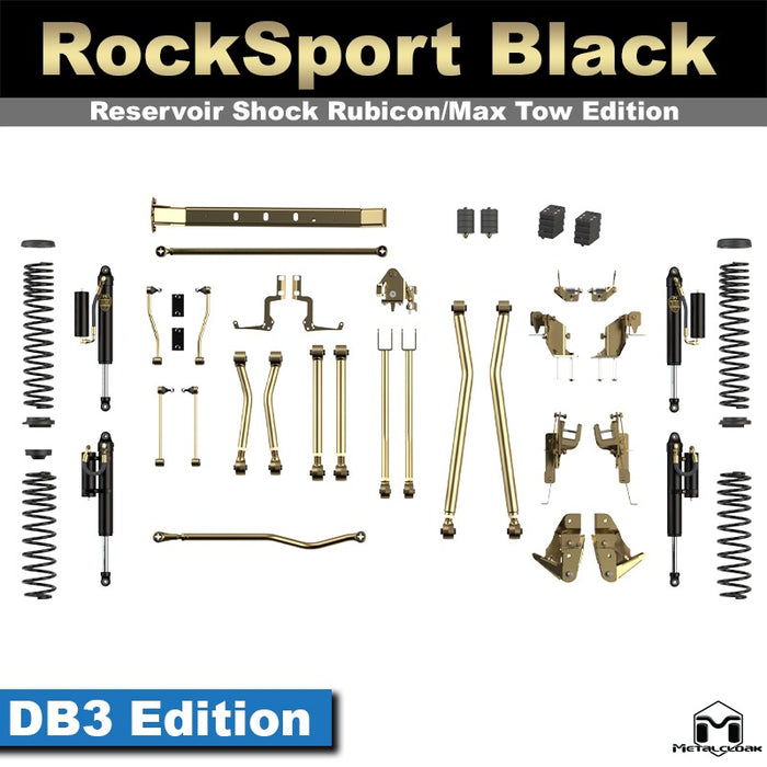 Jeep JL Wrangler 3.5" 4-Link, Bolt-On Long Arm Suspension & Lift Kit, 4-Door - Rear Control Arm Selection: Rear Bolt On Long Arms
