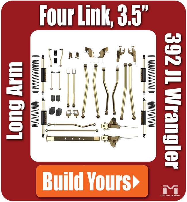 Jeep JL Wrangler 392 3.5" 4-Link, Bolt-On Long Arm Suspension & Lift Kit