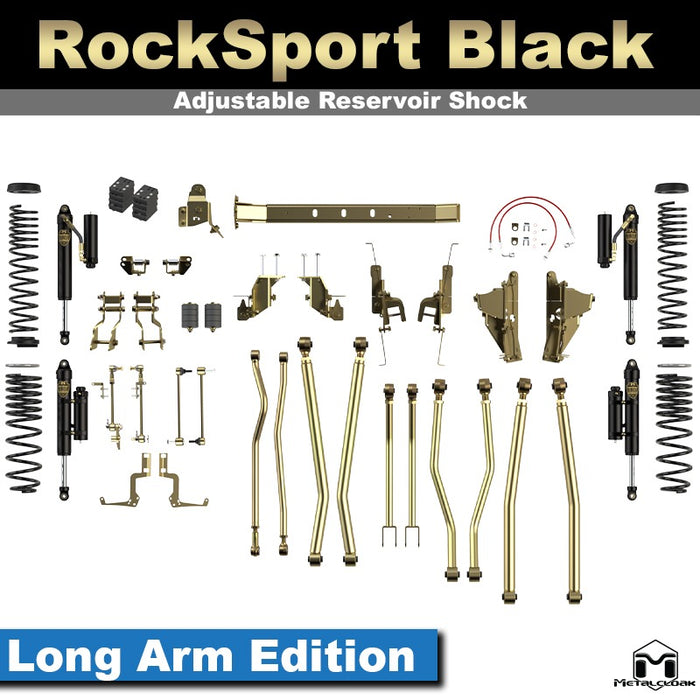 Jeep JT Gladiator Mojave 3.5" 4-Link, Bolt-On Long Arm Suspension & Lift Kit - Rear Control Arm Selection: Rear Bolt On Long Arms
