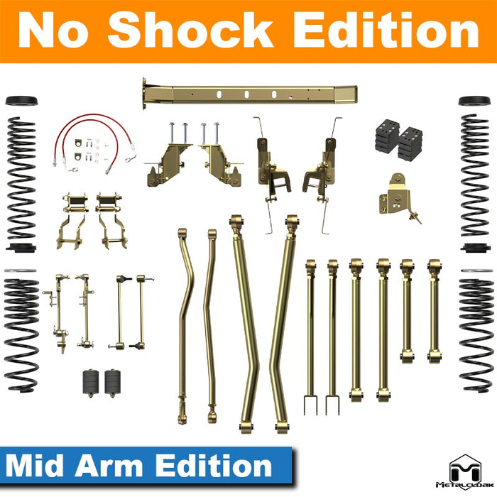 Jeep JT Gladiator Mojave 3.5" 4-Link, Bolt-On Long Arm Suspension & Lift Kit - Rear Control Arm Selection: Rear Bolt On Long Arms