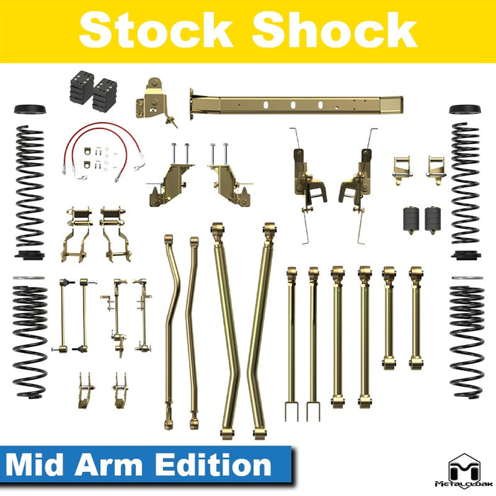 Jeep JT Gladiator Mojave 3.5" 4-Link, Bolt-On Long Arm Suspension & Lift Kit - Rear Control Arm Selection: Rear Bolt On Long Arms