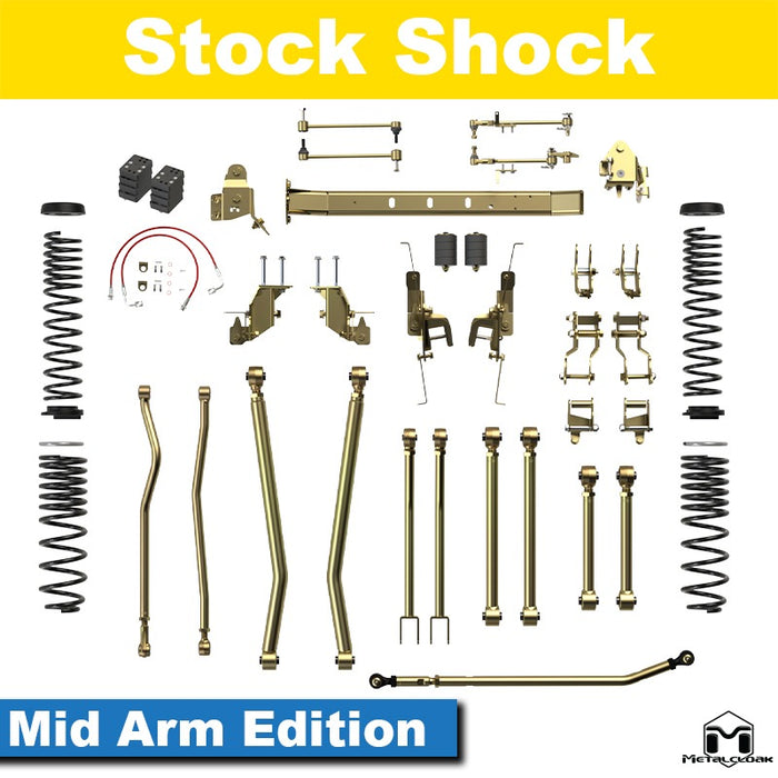 Jeep JT Gladiator Mojave 4.5" 4-Link, Bolt-On Long Arm Suspension & Lift Kit - Rear Control Arm Selection: Rear Bolt On Long Arms