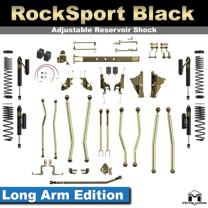 Jeep JT Gladiator Mojave 4.5" 4-Link, Bolt-On Long Arm Suspension & Lift Kit - Rear Control Arm Selection: Rear Bolt On Mid Arms