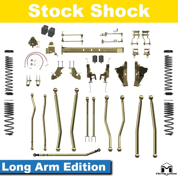 Jeep JT Gladiator Mojave 4.5" 4-Link, Bolt-On Long Arm Suspension & Lift Kit - Rear Control Arm Selection: Rear Bolt On Mid Arms