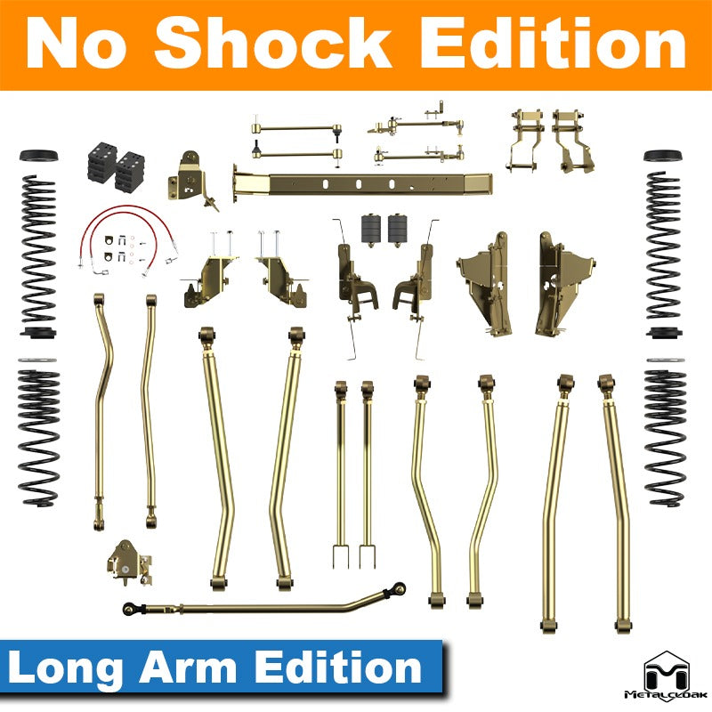 Jeep JT Gladiator Mojave 4.5" 4-Link, Bolt-On Long Arm Suspension & Lift Kit - Rear Control Arm Selection: Rear Bolt On Long Arms