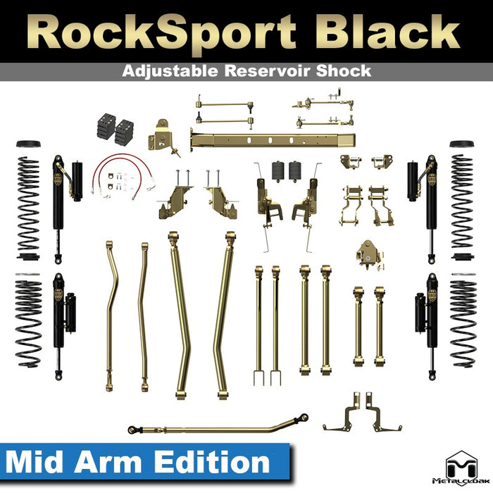 Jeep JT Gladiator Mojave 4.5" 4-Link, Bolt-On Long Arm Suspension & Lift Kit - Rear Control Arm Selection: Rear Bolt On Long Arms