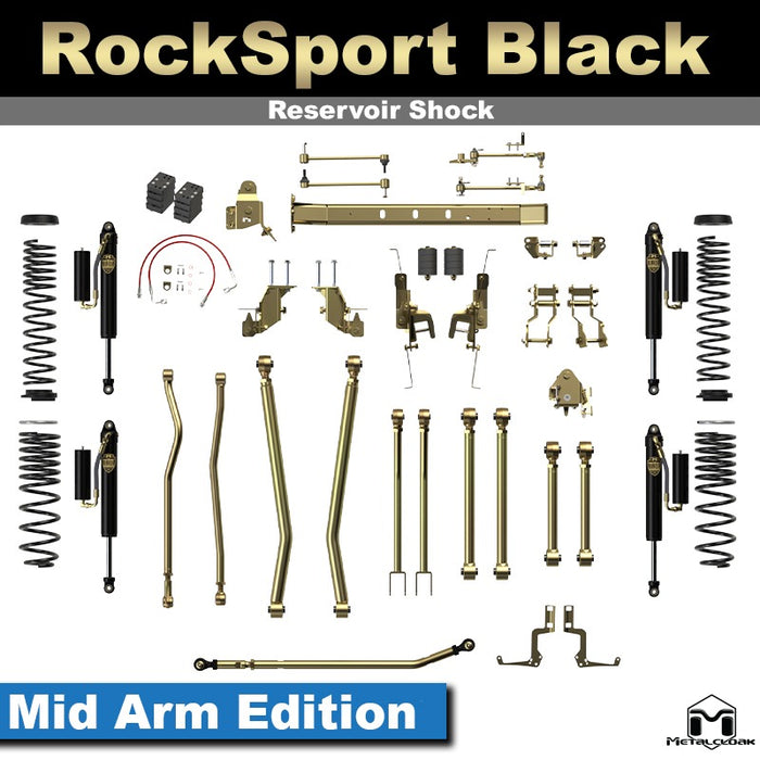 Jeep JT Gladiator Mojave 4.5" 4-Link, Bolt-On Long Arm Suspension & Lift Kit - Rear Control Arm Selection: Rear Bolt On Long Arms