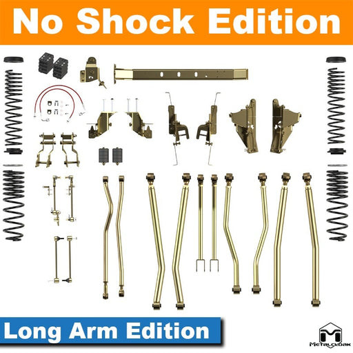 Jeep JT Gladiator Mojave 3.5" 4-Link, Bolt-On Long Arm Suspension & Lift Kit - Rear Control Arm Selection: Rear Bolt On Mid Arms