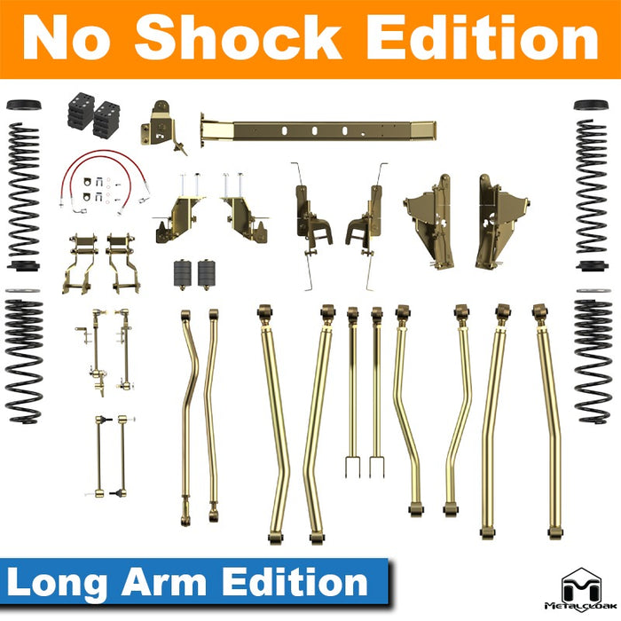 Jeep JT Gladiator Mojave 3.5" 4-Link, Bolt-On Long Arm Suspension & Lift Kit - Rear Control Arm Selection: Rear Bolt On Long Arms