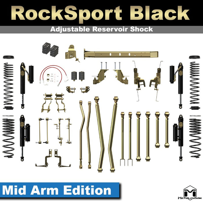 Jeep JT Gladiator Mojave 3.5" 4-Link, Bolt-On Long Arm Suspension & Lift Kit - Rear Control Arm Selection: Rear Bolt On Long Arms