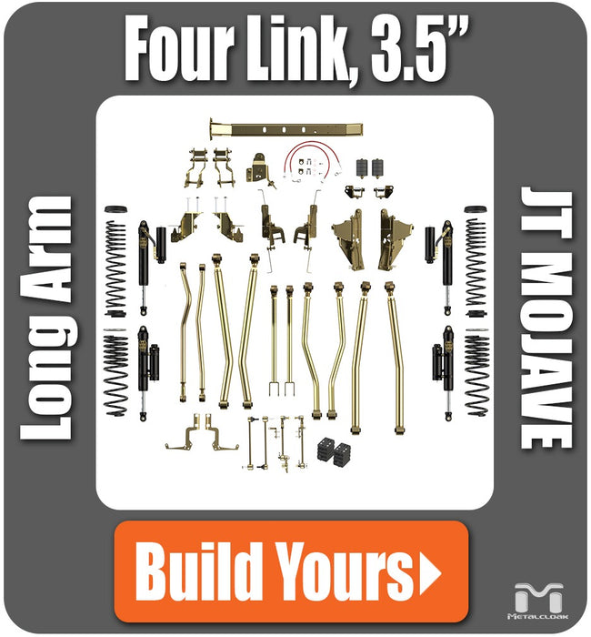 Jeep JT Gladiator Mojave 3.5" 4-Link, Bolt-On Long Arm Suspension & Lift Kit - Rear Control Arm Selection: Rear Bolt On Long Arms