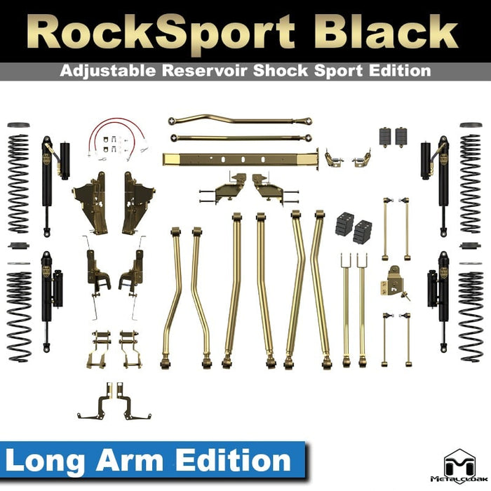 Jeep JT Gladiator 3.5" 4-Link, Bolt-On Long Arm Suspension & Lift Kit - Rear Control Arm Selection: Rear Bolt On Long Arms - Crossmember Style: Crossmember, 3 Bolt Hole Pattern