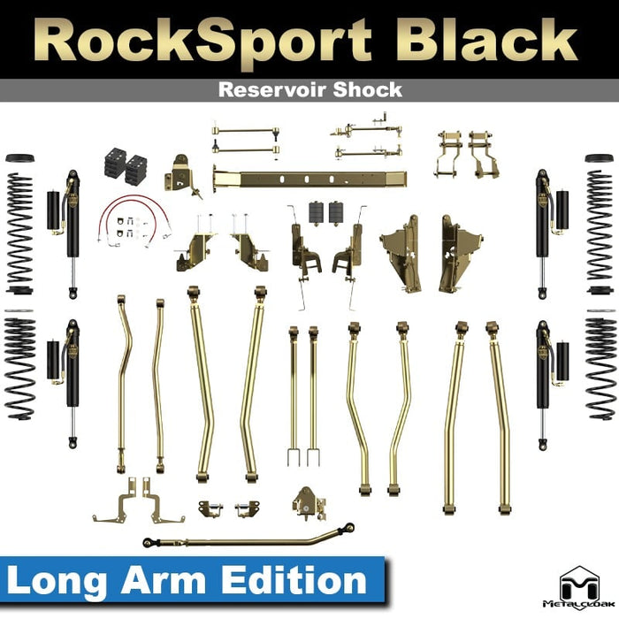 Jeep JT Gladiator Mojave 4.5" 4-Link, Bolt-On Long Arm Suspension & Lift Kit - Rear Control Arm Selection: Rear Bolt On Mid Arms