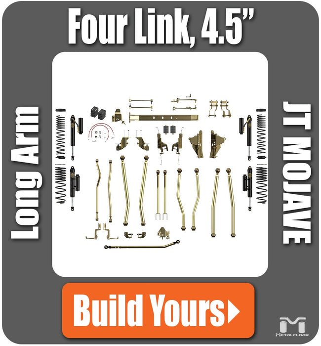Jeep JT Gladiator Mojave 4.5" 4-Link, Bolt-On Long Arm Suspension & Lift Kit - Rear Control Arm Selection: Rear Bolt On Long Arms