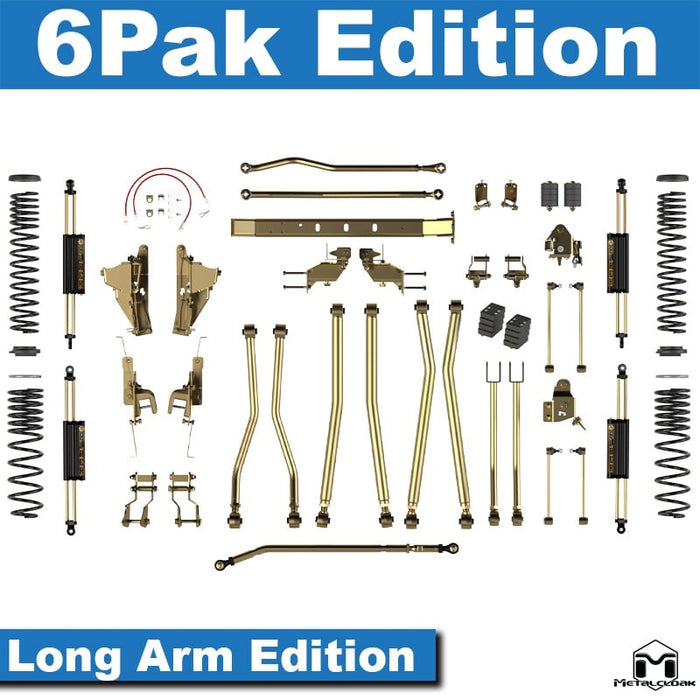 Jeep JT Gladiator 4.5" 4-Link, Bolt-On Long Arm Suspension & Lift Kit - Rear Control Arm Selection: Rear Bolt On Mid Arms - Crossmember Style: Crossmember, 2 Bolt Hole Pattern