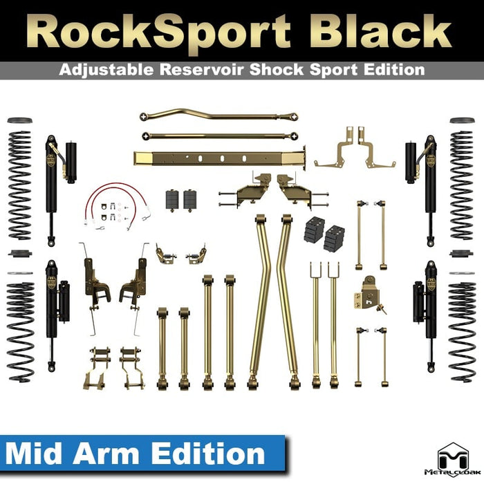 Jeep JT Gladiator 3.5" 4-Link, Bolt-On Long Arm Suspension & Lift Kit - Rear Control Arm Selection: Rear Bolt On Long Arms - Crossmember Style: Crossmember, 3 Bolt Hole Pattern