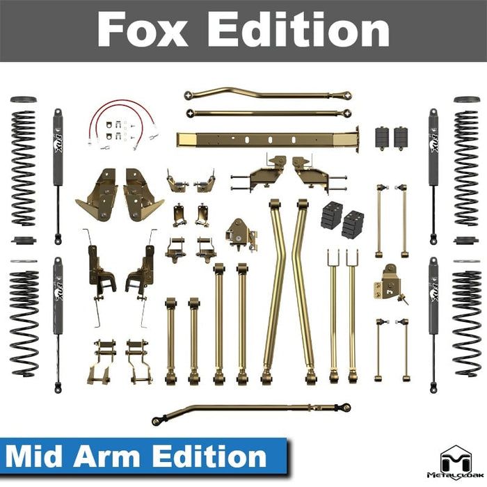 Jeep JT Gladiator 4.5" 4-Link, Bolt-On Long Arm Suspension & Lift Kit - Rear Control Arm Selection: Rear Bolt On Long Arms - Crossmember Style: Crossmember, 3 Bolt Hole Pattern