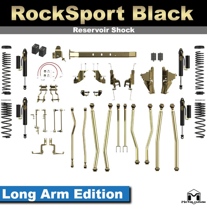 Jeep JT Gladiator Mojave 3.5" 4-Link, Bolt-On Long Arm Suspension & Lift Kit - Rear Control Arm Selection: Rear Bolt On Long Arms