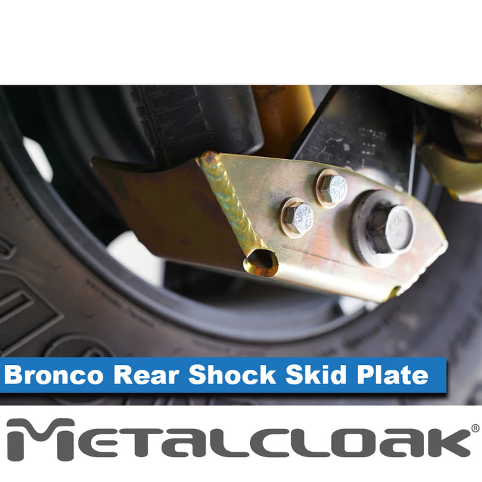 Bronco 6G Rear Shock Skid Plates, Pair