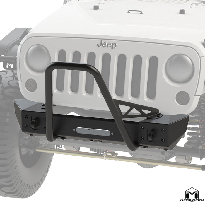 JK Wrangler Frame-Built Front Bumper #1202 – 46" Crawler Caps & Mid Stinger