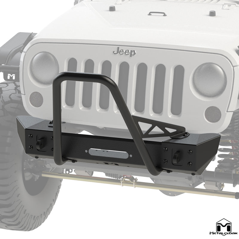 JK Wrangler Frame-Built Front Bumper #1202 – 46" Crawler Caps & Mid Stinger