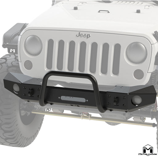JK Wrangler Frame-Built Front Bumper #1401 – 56" Light Caps & Winch Guard