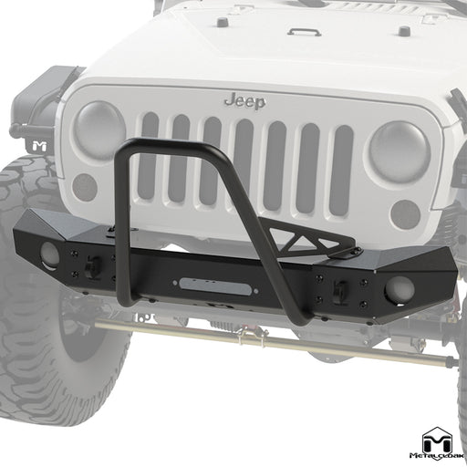 JK Wrangler Frame-Built Front Bumper #1402 – 56" Light Caps & Mid Stinger