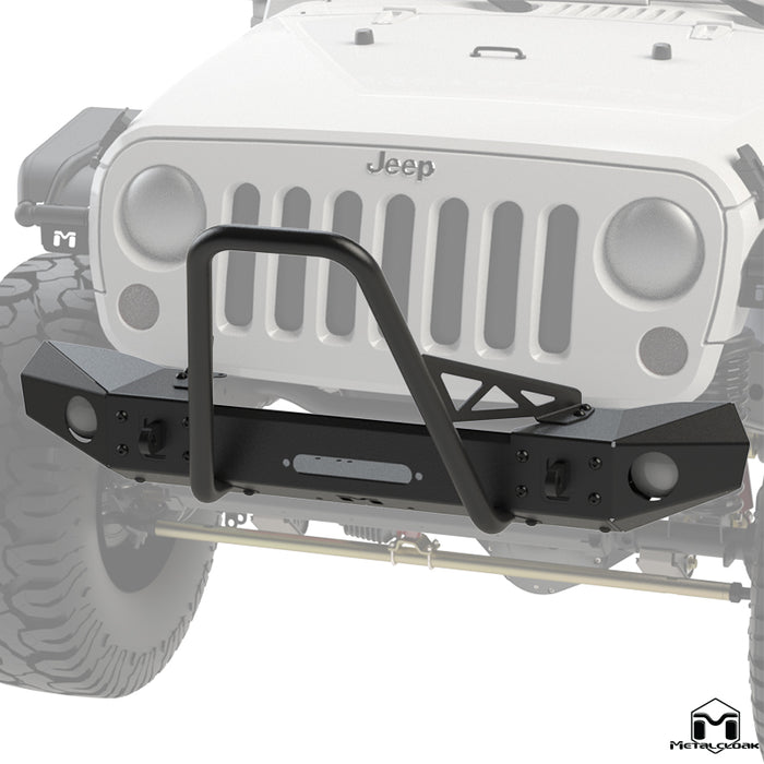 JK Wrangler Frame-Built Front Bumper #1402 – 56" Light Caps & Mid Stinger