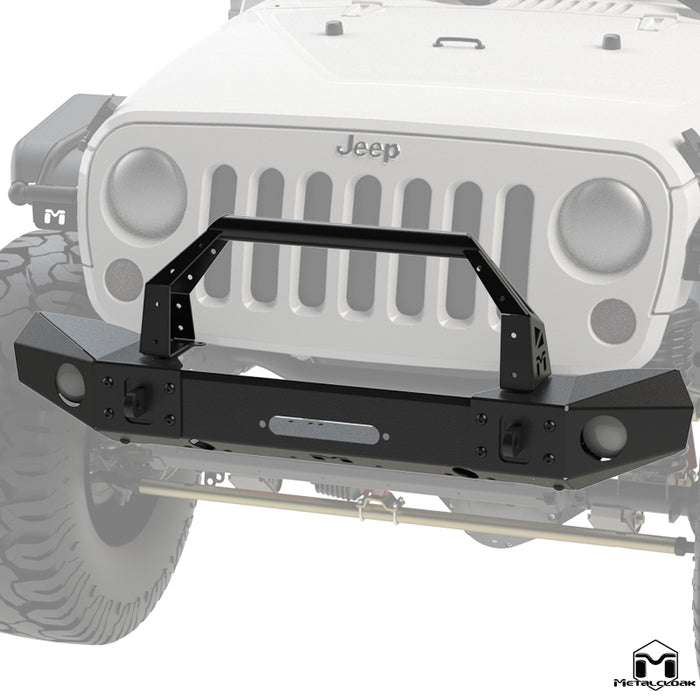 JK Wrangler Frame-Built Front Bumper #1404 – 56" Light Caps & Bull Bar