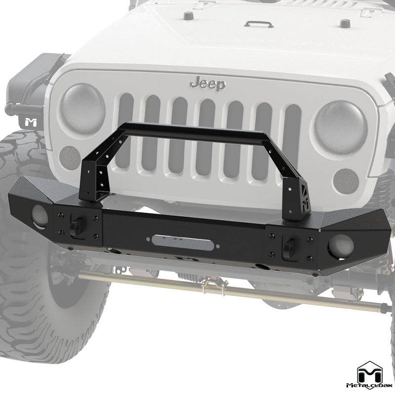JK Wrangler Frame-Built Front Bumper #1404 – 56" Light Caps & Bull Bar