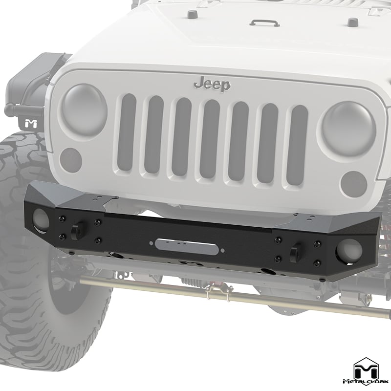 JK Wrangler Frame-Built Front Bumper #1500 – 49" Light Caps