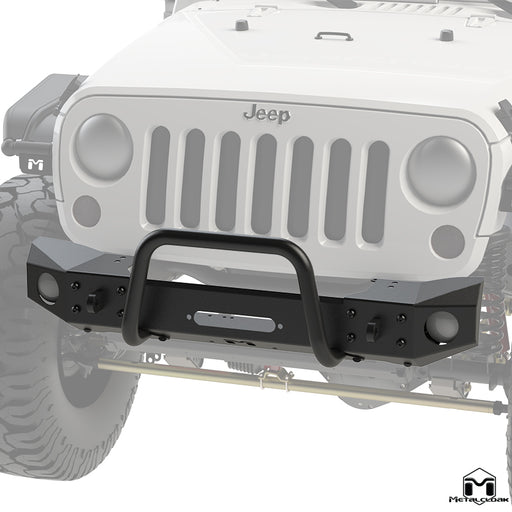 JK Wrangler Frame-Built Front Bumper #1501 – 49" Light Caps & Winch Guard