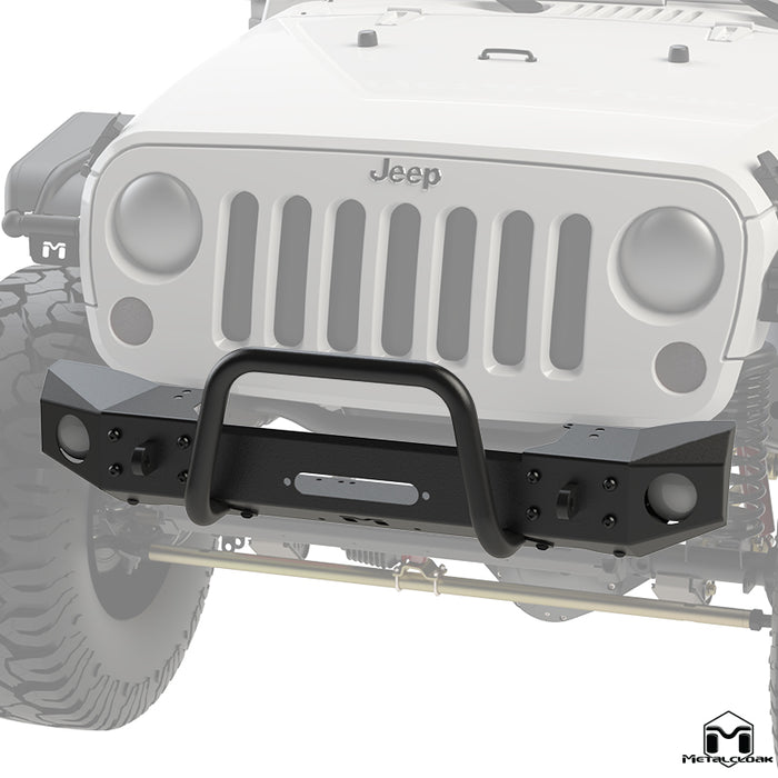 JK Wrangler Frame-Built Front Bumper #1501 – 49" Light Caps & Winch Guard