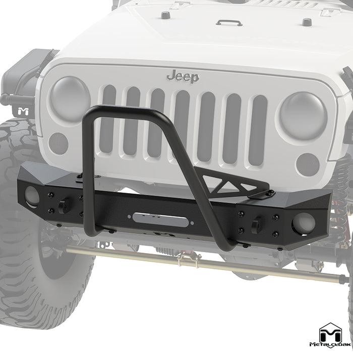 JK Wrangler Frame-Built Front Bumper #1502 – 49" Light Caps & Mid Stinger