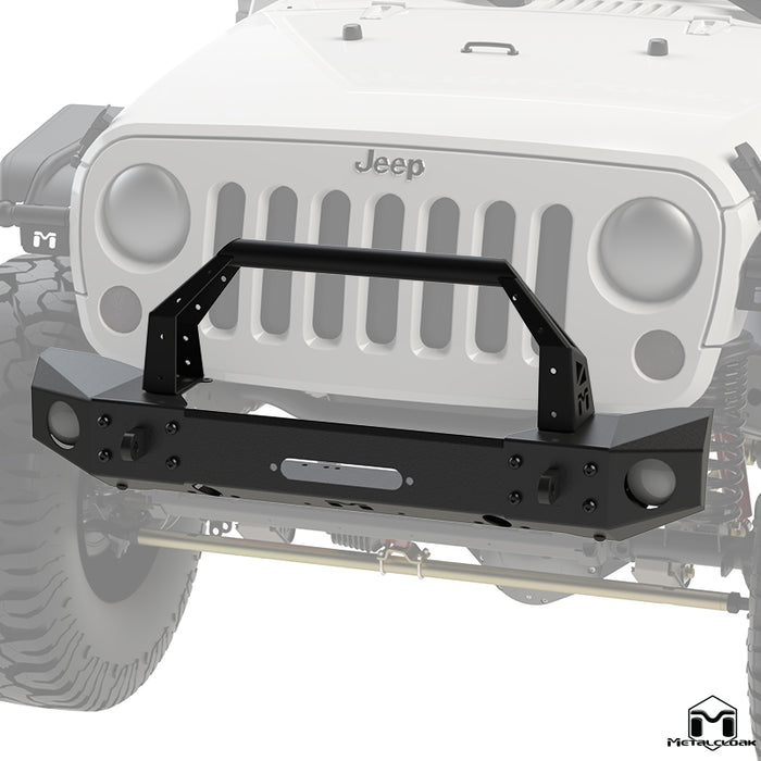 JK Wrangler Frame-Built Front Bumper #1504 – 49" Light Caps & Bull Bar