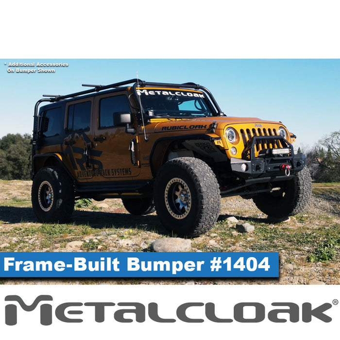 JK Wrangler Frame-Built Front Bumper #1404 – 56" Light Caps & Bull Bar