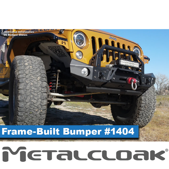 JK Wrangler Frame-Built Front Bumper #1404 – 56" Light Caps & Bull Bar