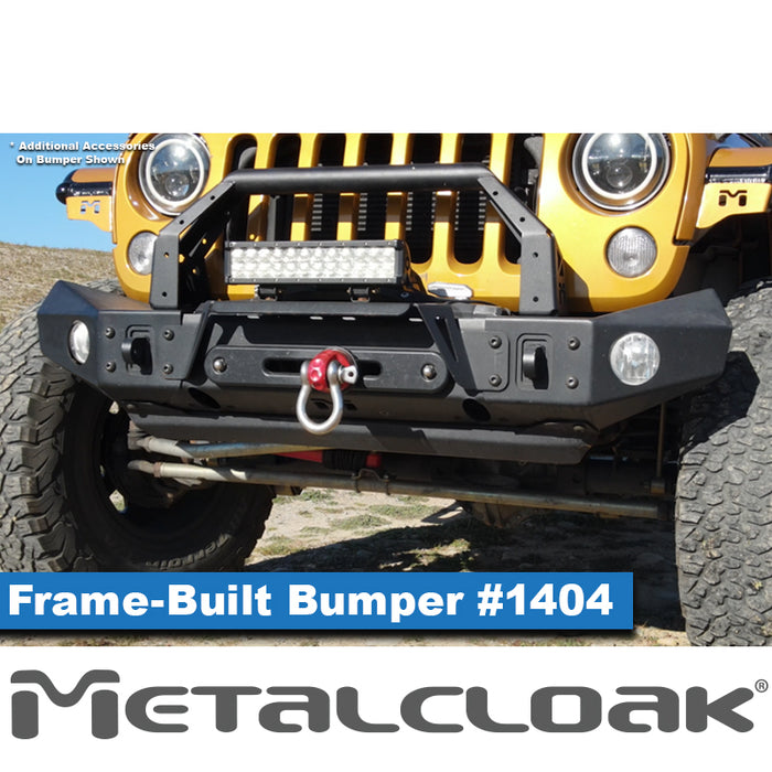 JK Wrangler Frame-Built Front Bumper #1404 – 56" Light Caps & Bull Bar
