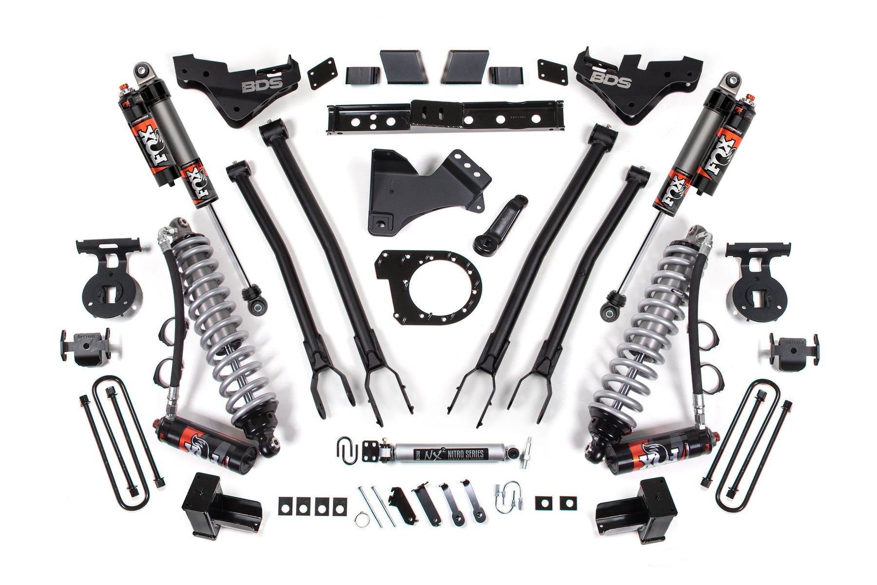 7 Inch Lift Kit w/ 4-Link | FOX 2.5 Performance Elite Coilover Conversion | Ford F250/F350 Super Duty (23-27) 4WD | Diesel