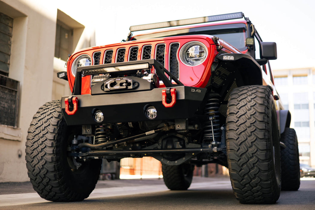 DV8 2007-2026 Jeep Wrangler & Gladiator – FS-25 Stubby Front Bumper – FBJL-06