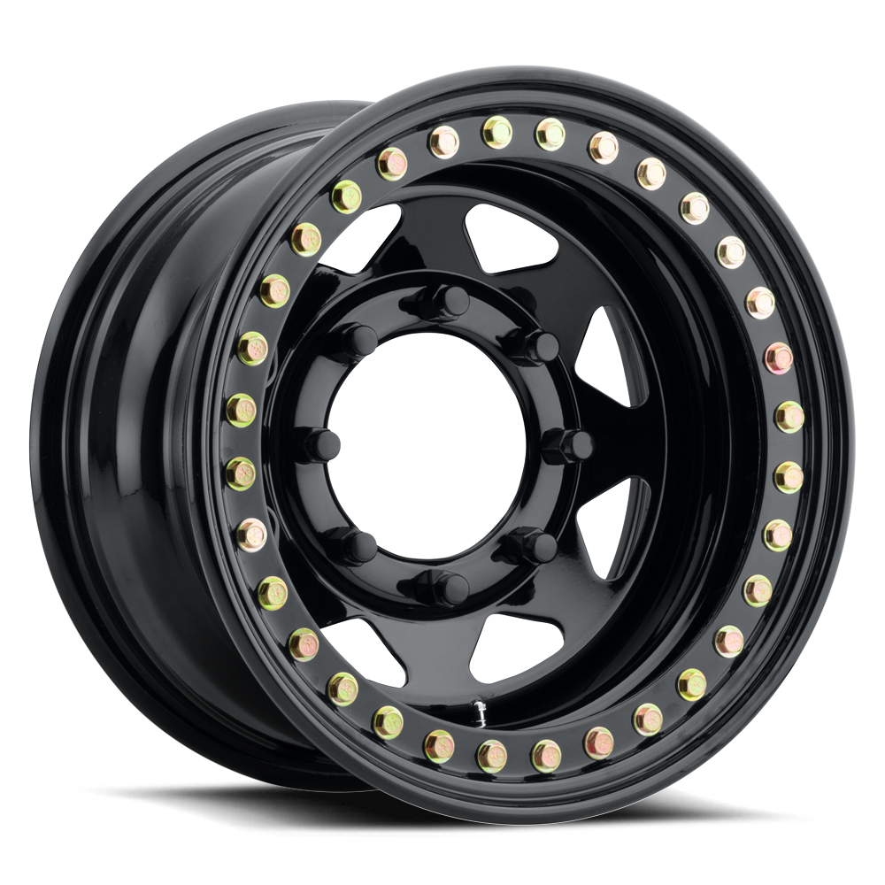 Raceline RT80 Rock 8 Spoke Beadlock Wheel - Gloss Black