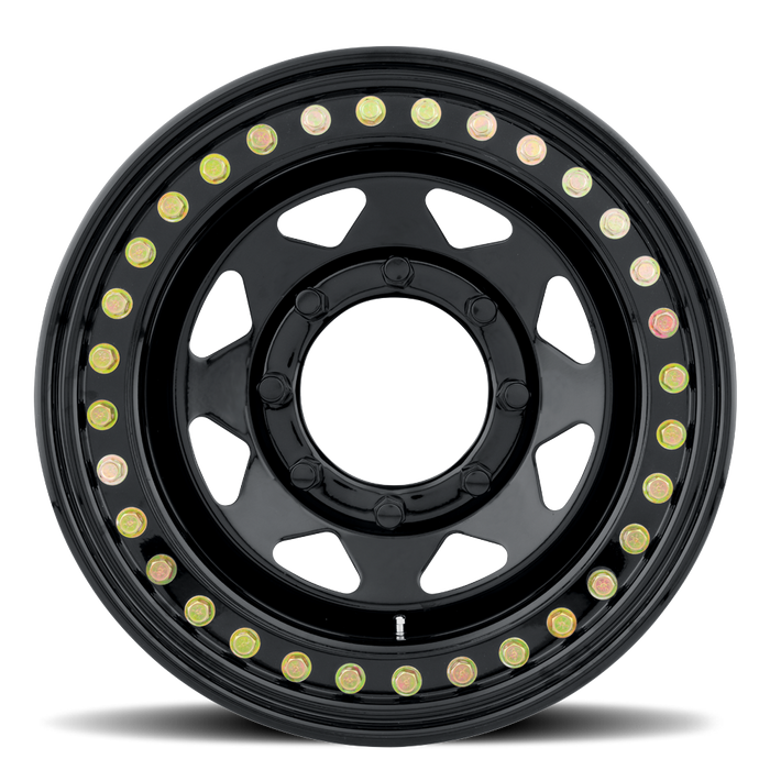 Raceline RT80 Rock 8 Spoke Beadlock Wheel - Gloss Black