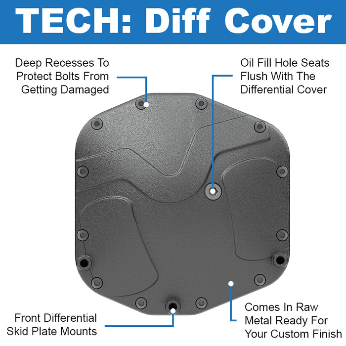 JL Wrangler | JT Gladiator Front Differential Cover & Glide Skid System [ M210 | 3rd Gen D44 ] Rubicon Edition
