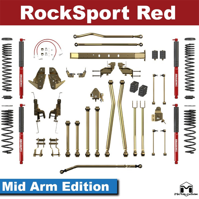 Jeep JT Gladiator 4.5" 4-Link, Bolt-On Long Arm Suspension & Lift Kit - Rear Control Arm Selection: Rear Bolt On Long Arms - Crossmember Style: Crossmember, 2 Bolt Hole Pattern